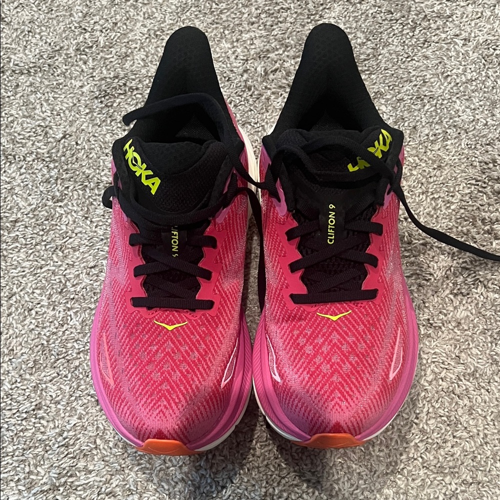 Hoka Women's Pink and Black Athletic Shoes